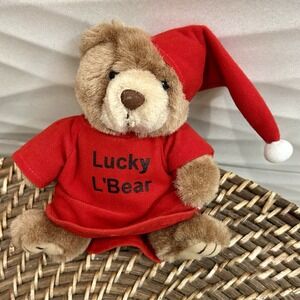 Brown Bear Plush  Lucky Bear Red Shirt Soft Toy 6" L'auberge" Casino NWOT 2005